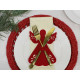 Christmas cutlery holder angel, tree - Red (4 Pieces) Christmas cutlery holder angel, tree - Red (4 Pieces)