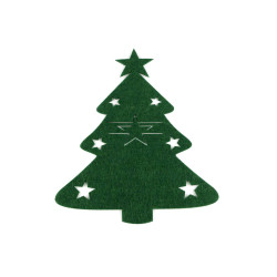 Christmas cutlery holder angel, tree - Dark green (12 Pieces)