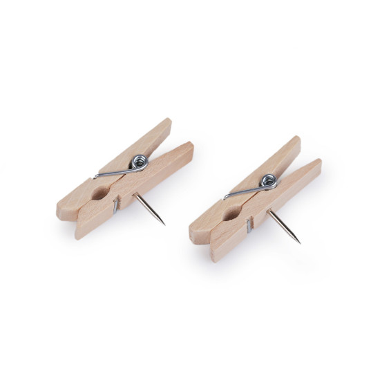 Wooden pegs with a nail 7x35 mm in a box - Natural light (5 Boxes) Wooden pegs with a nail 7x35 mm in a box - Natural light (5 Boxes)