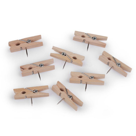 Wooden pegs with a nail 7x35 mm in a box - Natural light (5 Boxes) Wooden pegs with a nail 7x35 mm in a box - Natural light (5 Boxes)