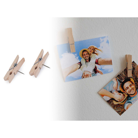 Wooden pegs with a nail 7x35 mm in a box - Natural light (5 Boxes) Wooden pegs with a nail 7x35 mm in a box - Natural light (5 Boxes)