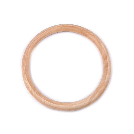 Cerc de lemn pentru macrame, mânere genți - Natural deschis (1 Bucată) Cerc de lemn pentru macrame, mânere genți - Natural deschis (1 Bucată)