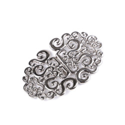 Buckle / decorative fastening + screws 5.5x9 cm - Nickel (1 Set)