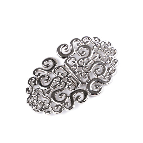 Buckle / decorative fastening + screws 5.5x9 cm - Nickel (4 Sets) Buckle / decorative fastening + screws 5.5x9 cm - Nickel (4 Sets)
