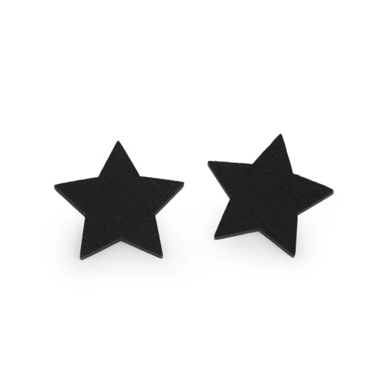 Fa csillag ragasztásra ø30 mm - Ezüst (10 Darabok) Fa csillag ragasztásra ø30 mm - Ezüst (10 Darabok)