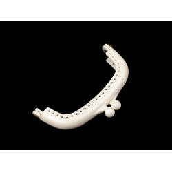 Bigle plastikowe do torby 9x7,3 cm rama półprodukt do przyszycia - Mleczny (1 Sztuka)