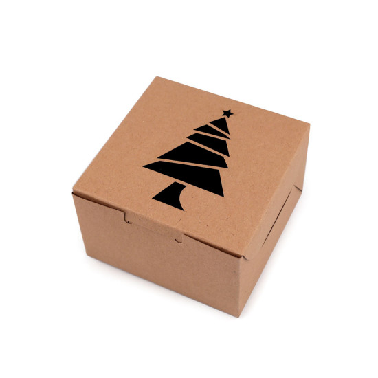 Christmas paper box with see-through window, tree, snowflake, bell - Natural brown (30 Pieces) Christmas paper box with see-through window, tree, snowflake, bell - Natural brown (30 Pieces)
