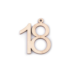 Wooden birthday numbers for hanging - Ivory (10 Pieces)