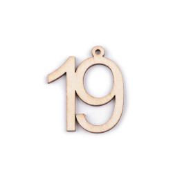 Wooden birthday numbers for hanging - Ivory (10 Pieces)