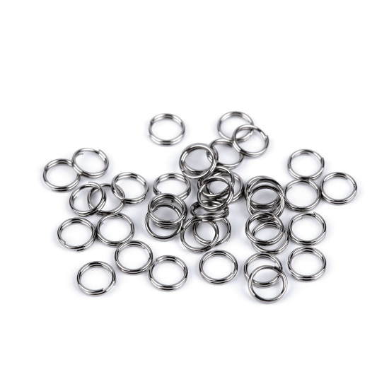 Anneau de saut fendu en acier inoxydable, ø 6 mm, double - Platine (100 Grammes) Anneau de saut fendu en acier inoxydable, ø 6 mm, double - Platine (100 Grammes)