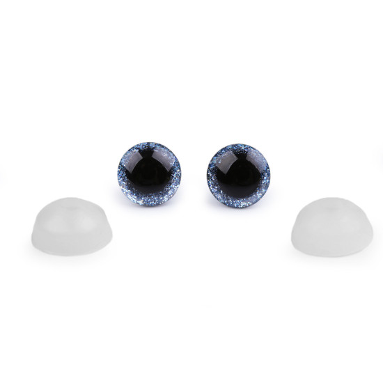 Oczy brokatowe z zatyczką ø12 mm - Srebrny (10 Zestawy) Oczy brokatowe z zatyczką ø12 mm - Srebrny (10 Zestawy)
