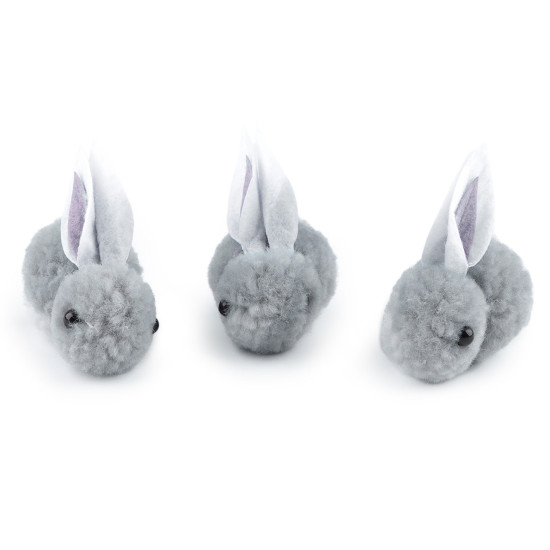 A pom-pom bunny for further creation - Grey (10 Pieces) A pom-pom bunny for further creation - Grey (10 Pieces)