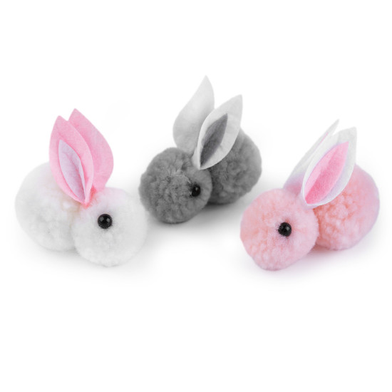 A pom-pom bunny for further creation - Grey (10 Pieces) A pom-pom bunny for further creation - Grey (10 Pieces)