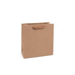 Torebka papierowa 14x15 cm - Naturalny brąz (12 Sztuki)