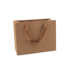 Torebka papierowa 23x17,5 cm - Naturalny brąz (12 Sztuki)