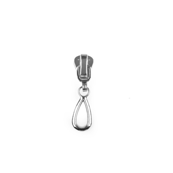 Slider for no 3 plastic zippers - Nickel (10 Pieces)