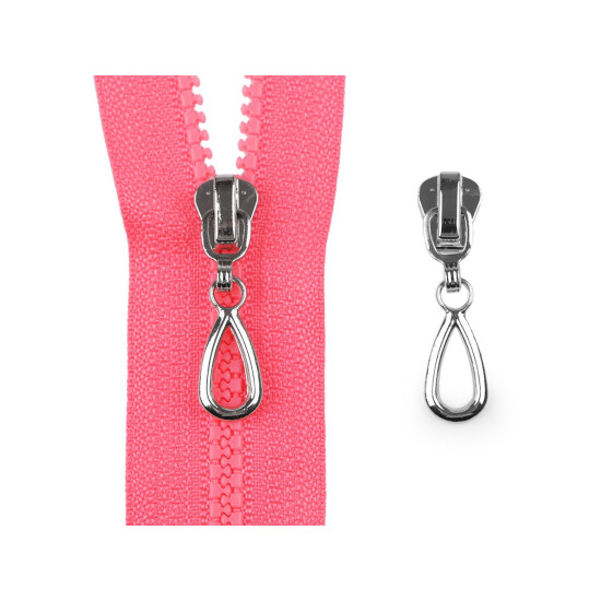 Slider for no 3 plastic zippers - Nickel (10 Pieces)
