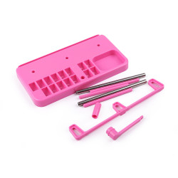 Állvány 3 kúp cérna számára orsótárolóval - Pink (1 Darab)