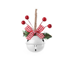 Metal bells, jingle bells / hanging ornament - White (1 Piece)