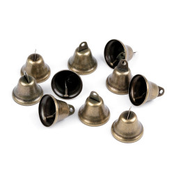 Metal bell ø30 mm - Vintage brass (10 Pieces)