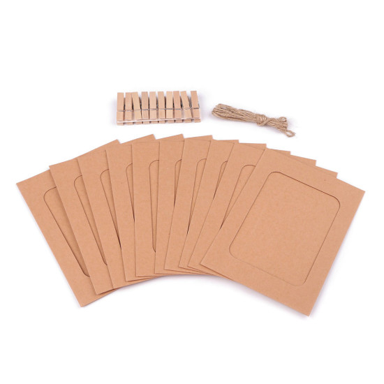 Cadres en carton pour photos et images avec cheville, lot de 10 pièces - Blanc naturel (10 Ensembles) Cadres en carton pour photos et images avec cheville, lot de 10 pièces - Blanc naturel (10 Ensembles)