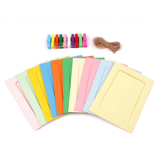 Cadres en carton pour photos et images avec cheville, lot de 10 pièces - Blanc naturel (10 Ensembles) Cadres en carton pour photos et images avec cheville, lot de 10 pièces - Blanc naturel (10 Ensembles)