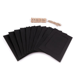 Cadres en carton pour photos et images avec cheville, lot de 10 pièces - Noir (1 Ensemble)