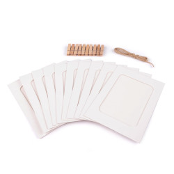 Cadres en carton pour photos et images avec cheville, lot de 10 pièces - Blanc naturel (1 Ensemble)