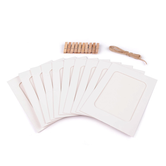Cadres en carton pour photos et images avec cheville, lot de 10 pièces - Blanc naturel (10 Ensembles) Cadres en carton pour photos et images avec cheville, lot de 10 pièces - Blanc naturel (10 Ensembles)