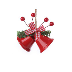 Metal bells hanging ornament - Red (1 Piece)