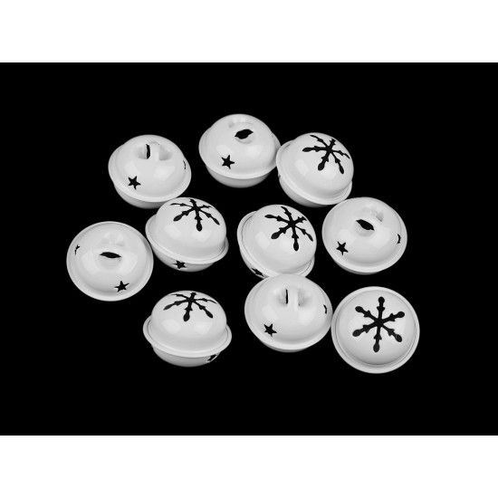 Jingle bells ø30 mm - White (10 Pieces)