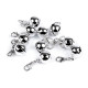 Jingle bell with lobster clasp ø13 mm - Silver (20 Pieces)
