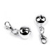 Jingle bell with lobster clasp ø13 mm - Silver (20 Pieces)