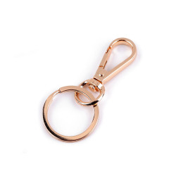 Anneau de porte-clés avec mousqueton - Or rose (1 Pièce)