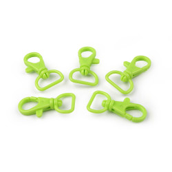 Karabińczyk plastikowy otwór do przewlekania 17 mm - Zielony jasny (5 Sztuki)