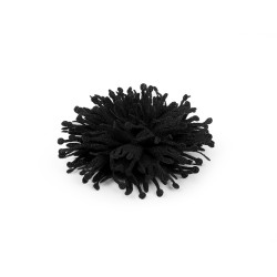Kwiatek tekstylny do przyszycia / przyklejenia ø10 cm - Czarny (10 Sztuki)