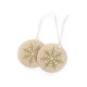 Etichetă de crăciun merry christmas, fulg de nea ø10 cm - Ecru (2 Bucăți) Etichetă de crăciun merry christmas, fulg de nea ø10 cm - Ecru (2 Bucăți)