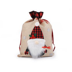 Christmas / santa claus bag 38x55 cm jute imitation - Natural burlap (1 Piece)