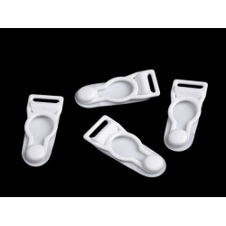 Metal garter clips, width 10 mm - White (4 Pieces)