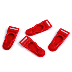 Metal garter clips, width 10 mm - Red (4 Pieces)