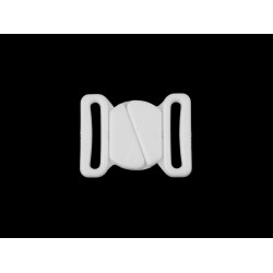 Chiusura con fibbia per costume da bagno, in plastica, dimensioni: 20 mm - Bianco (100 Paia)