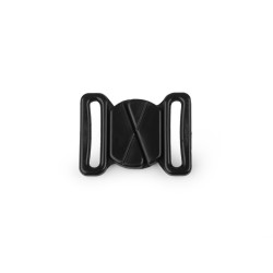Chiusura con fibbia per costume da bagno, in plastica, dimensioni: 20 mm - Nero (100 Paia)