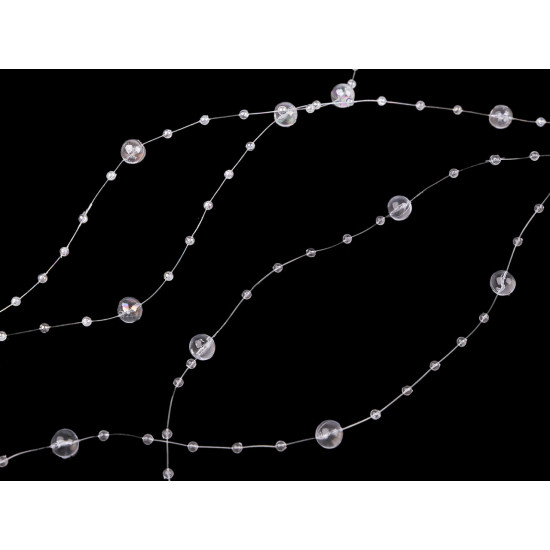 Beaded garland / beads on nylon string - Transparent (18 Meters) Beaded garland / beads on nylon string - Transparent (18 Meters)