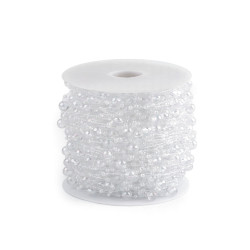 Beaded garland  / beads on nylon string - Transparent (18 Meters)