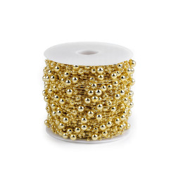 Beaded garland  / beads on nylon string - Gold lt. (18 Meters)