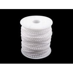 Plastic beads garland ø3 mm snow white - Snow white (12 Meters)
