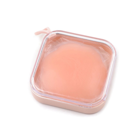Silicone nipple stickers in a plastic box, set of 4 - Nude (3 Sets) Silicone nipple stickers in a plastic box, set of 4 - Nude (3 Sets)