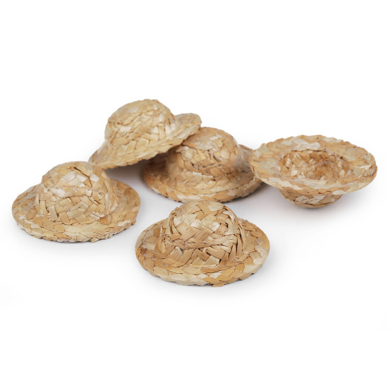 Mini straw hat for figures and decorations - Natural light (1 Piece) Mini straw hat for figures and decorations - Natural light (1 Piece)