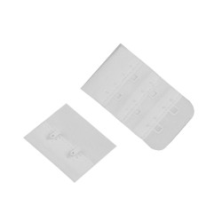 Przedłużka / zapięcie / haftki dwurzędowe szerokość 32 mm plusz - White (1 Para)