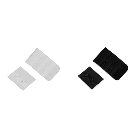Przedłużka / zapięcie / haftki dwurzędowe szerokość 32 mm plusz - White (10 Pary)